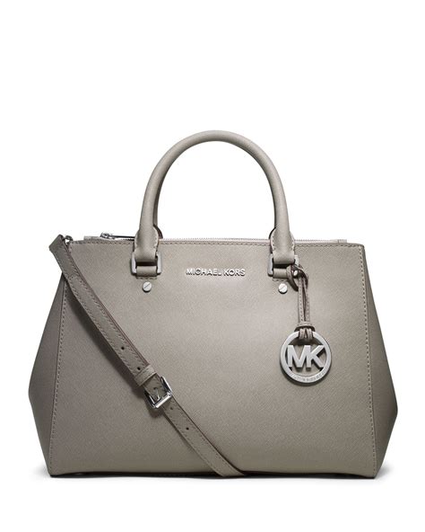 michael kors sutton medium satchel pearl gray